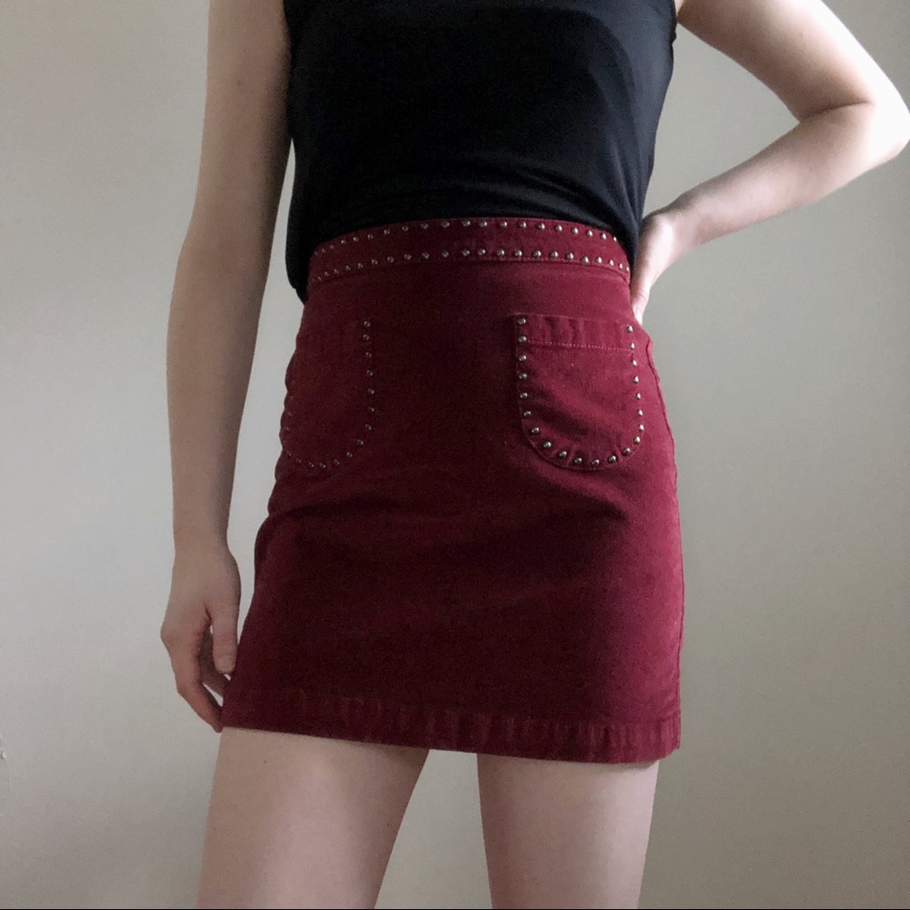 Corduroy Studded Skirt